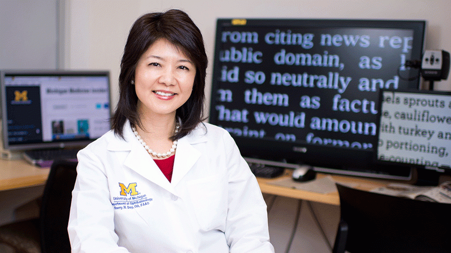 Dr. Sherry Day in the Low Vision clinic