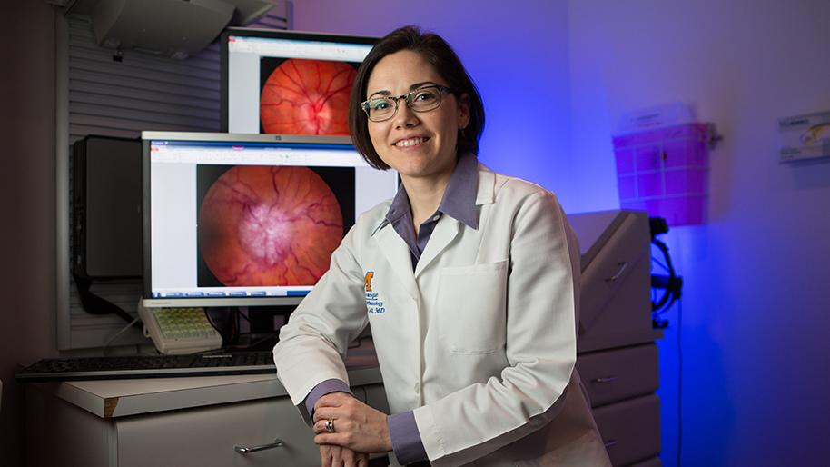 Dr. Lindsay DeLott in an exam room