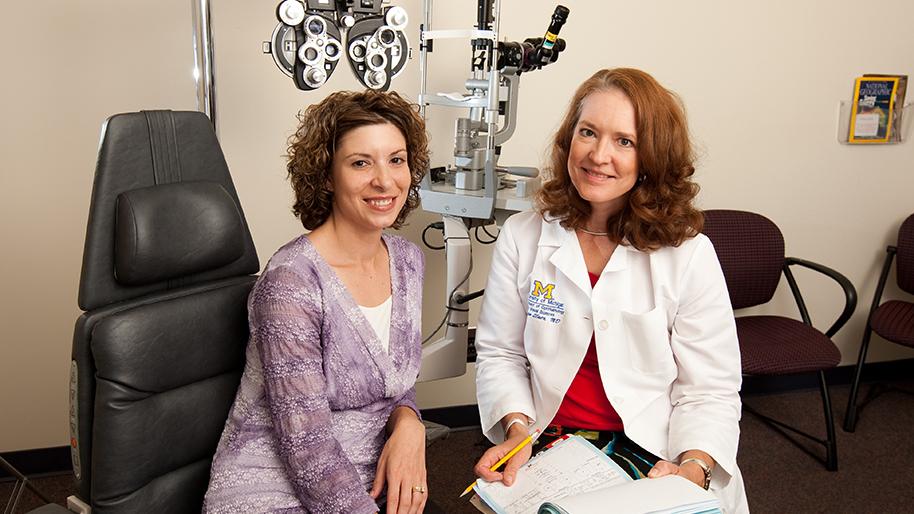 Dr. Susan Elner with a patient