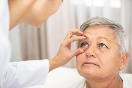 patient at eye doctor