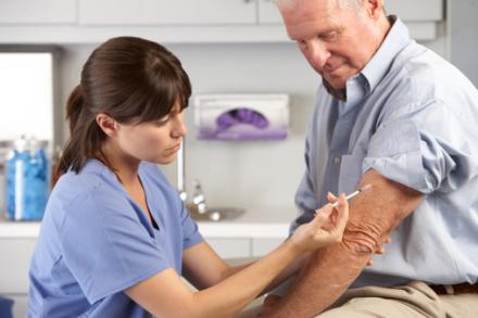 Man getting flu shot
