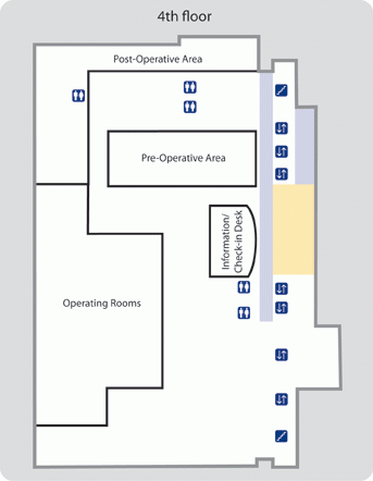 Map of the 4th floor at the Kellogg Eye Center in Ann Arbor
