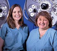 Dr. Jill Bixler and nurse Carol George