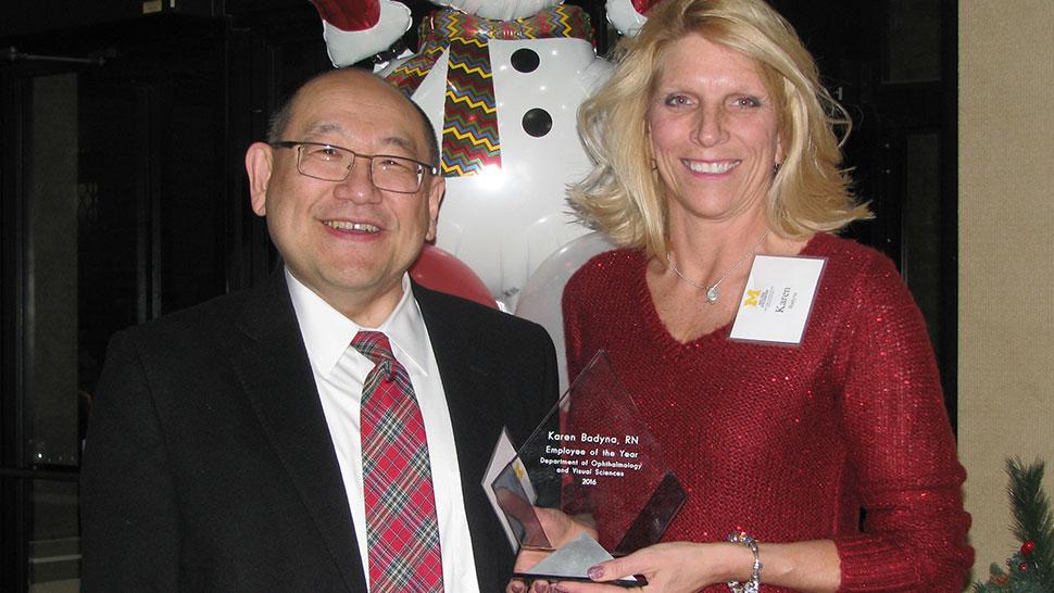 Dr. Paul Lee with Employee of the Year Karen Badyna, R.N.